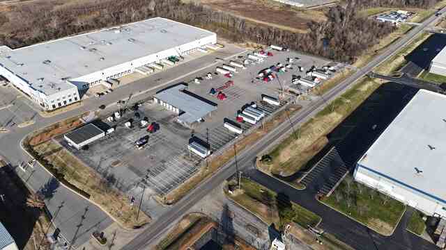 Aerial view of truck parking at the Trucker Heaven property